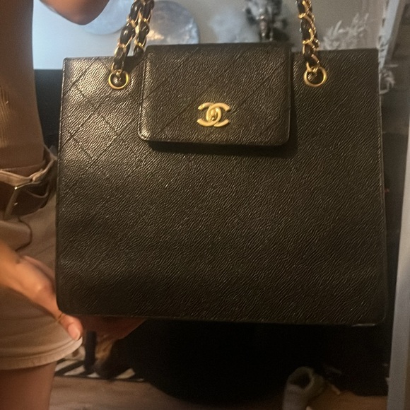 Chanel, Vintage Quilted Caviar Bag, Interlocking CC, Gold-Tone. Stunning ❣️ - Picture 7 of 13